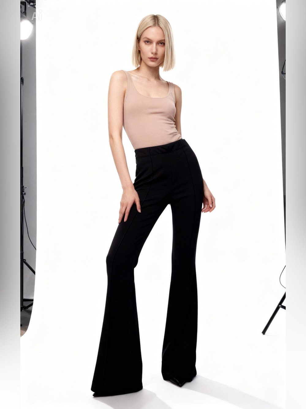 Max Studio London - Black Flare Stretch Dress Pants - XS